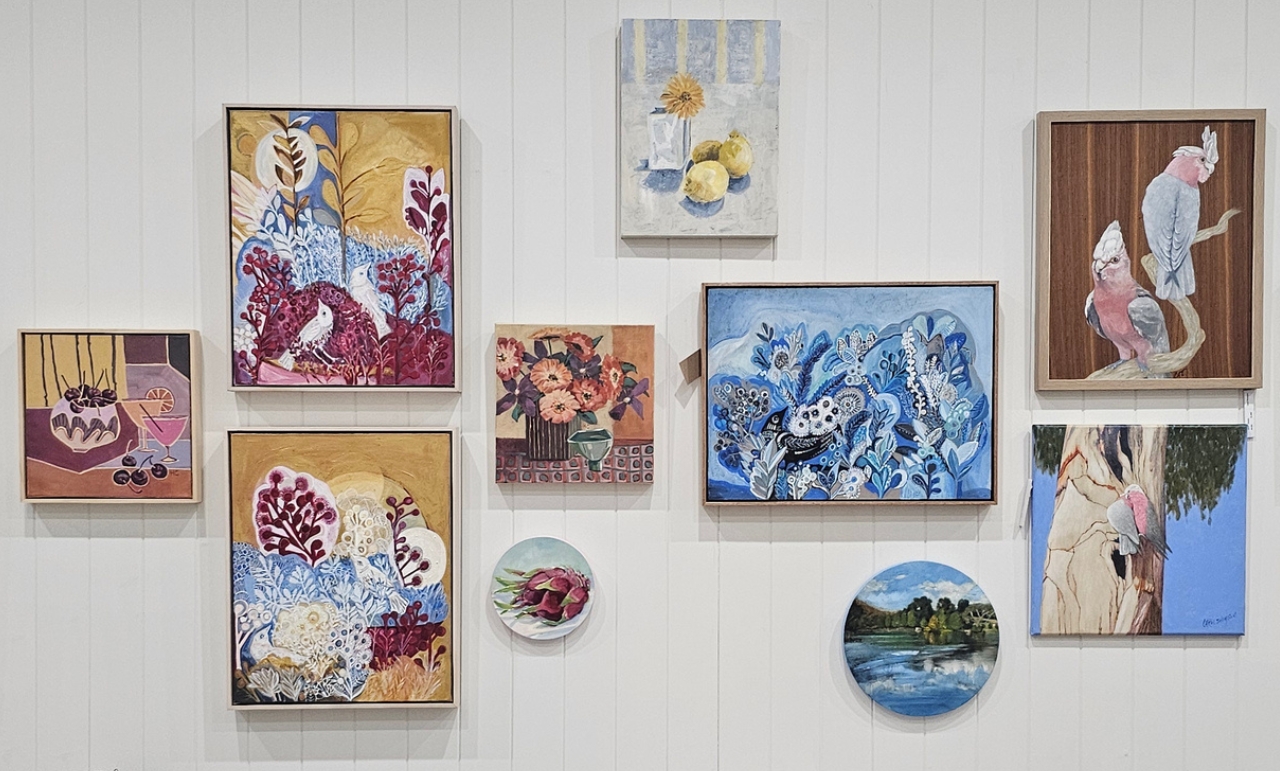 A collection of artworks on display at Gallery Pop-Up in Springett’s Arcade, Bowral