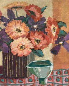 Still life painting of flowers in a vase by Southern Highlands artist Helen Cameron, Bowral
