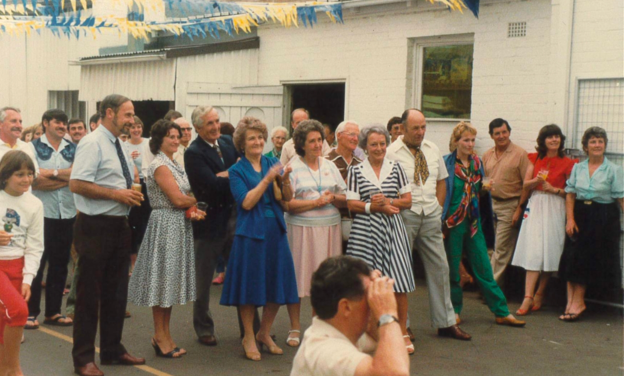 Crowds gathered at the official opening of Springett's Arcade redevelopment in Bowral in 1984.